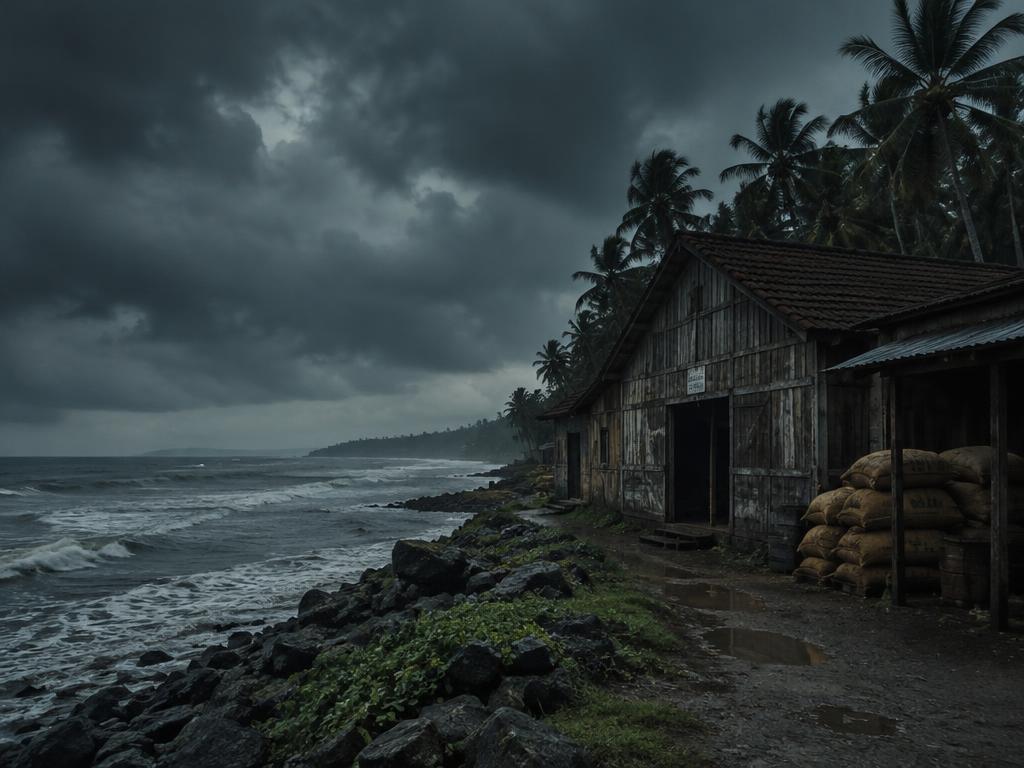 Coffee beans drying in monsoon winds on the Malabar coast